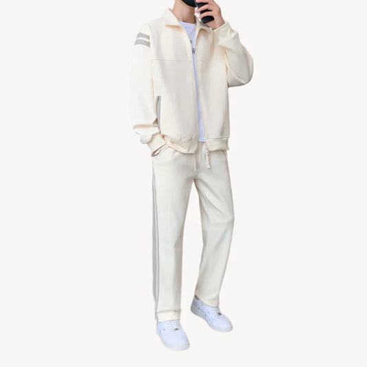 Herren baumwoll trainingsanzug 2-teilig mit jacke und jogginghose