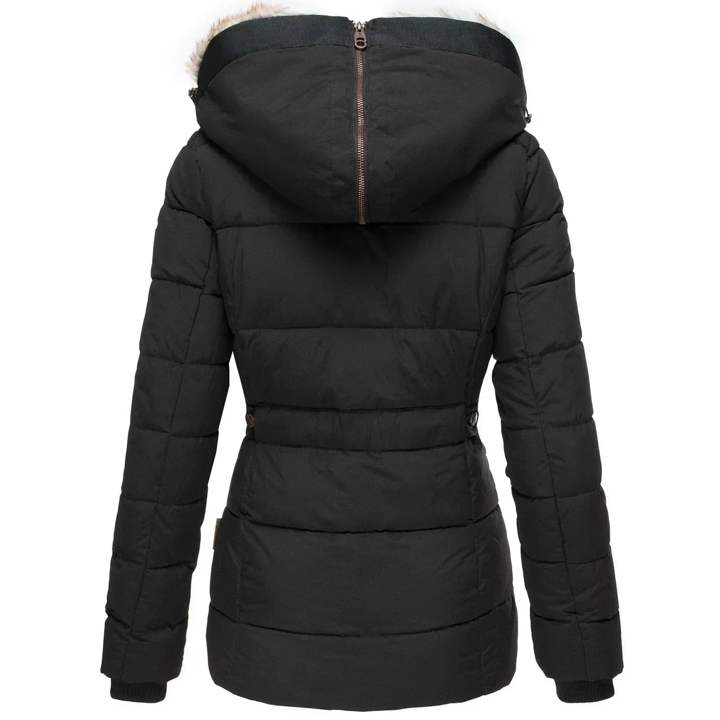 Damen-winterjacke mit kapuze aus kunstpelz und weichem futter – damen