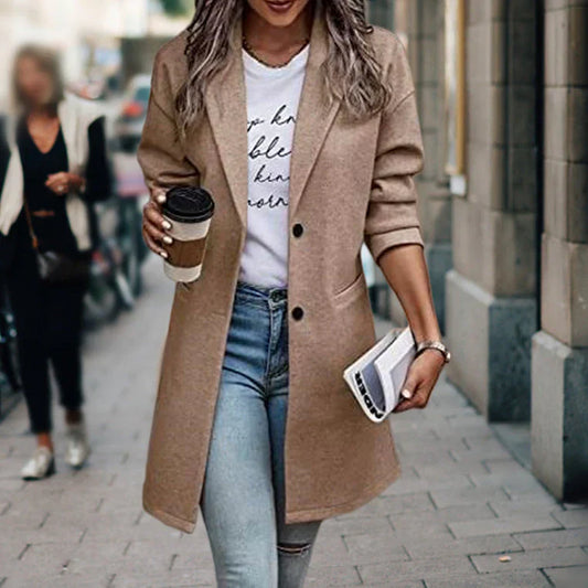Damen-longline-blazer, schmal geschnitten, bürokleidung – damen