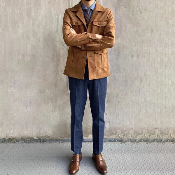 Lässige safari-feldjacke für herren – herren