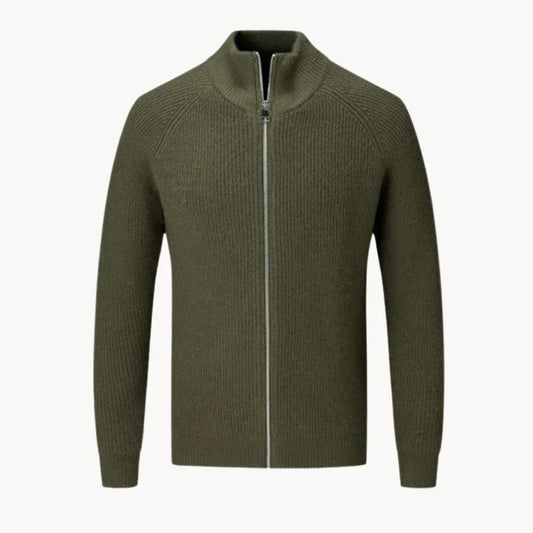 Wärmerer herren-rippstrickpullover mit reißverschluss - herren