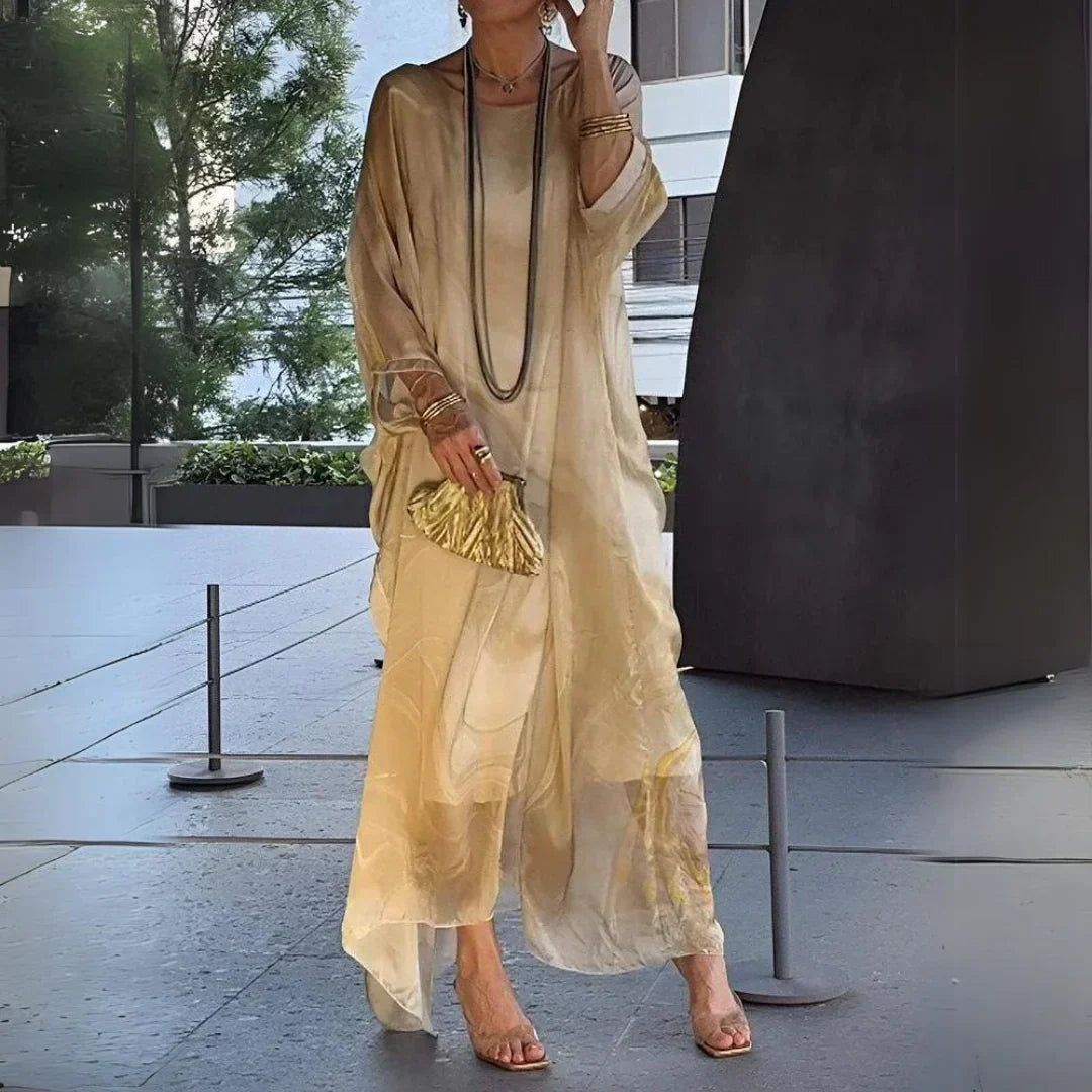 Leichtes sommer kaftan kleid mit print