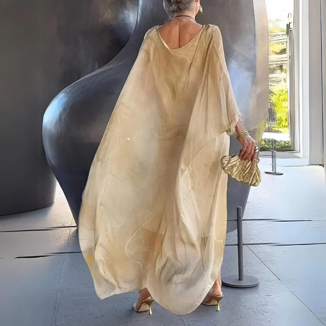 Leichtes sommer kaftan kleid mit print