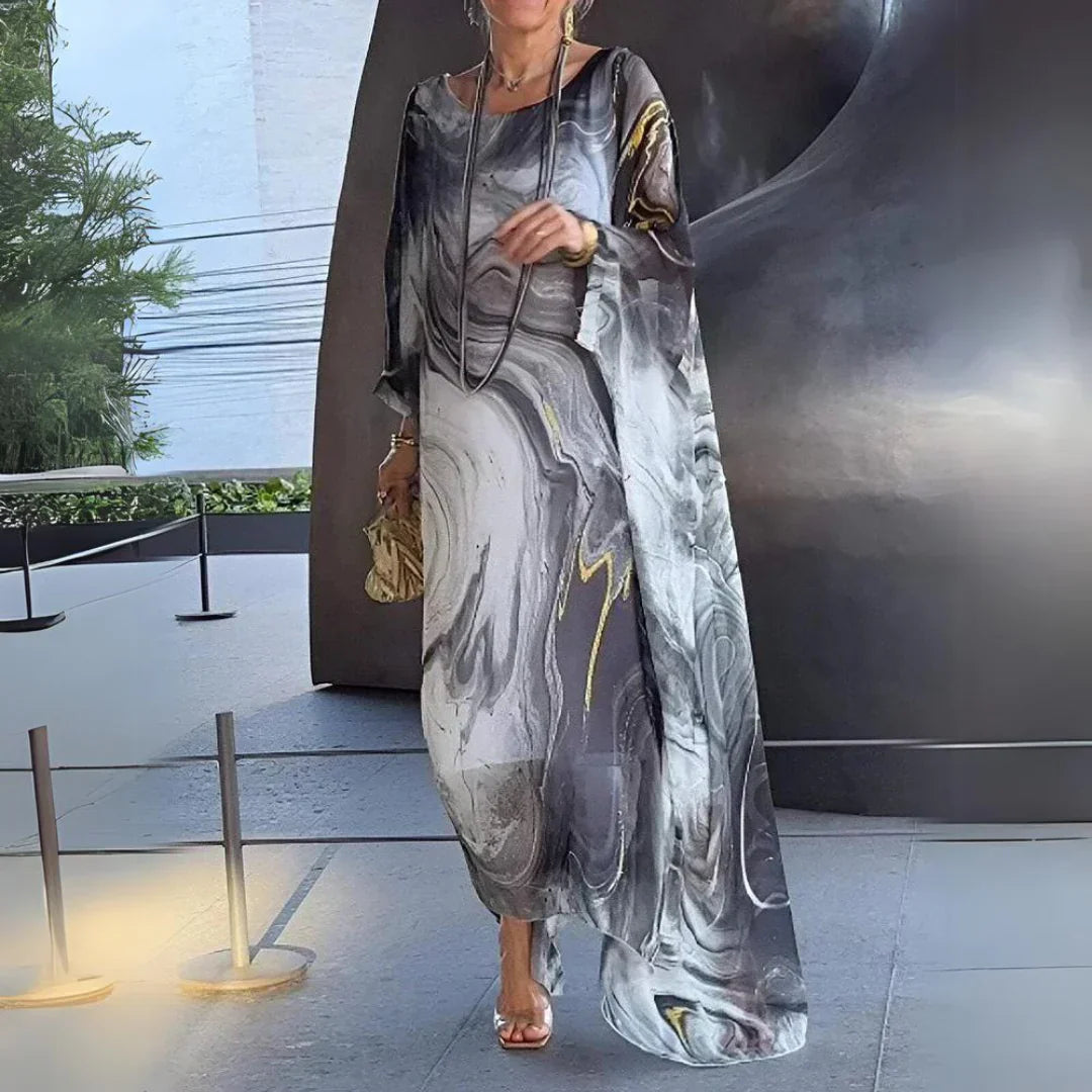 Leichtes sommer kaftan kleid mit print