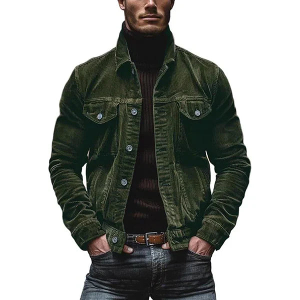 Vintage-baumwolljacke für herren mit reißverschluss – herren