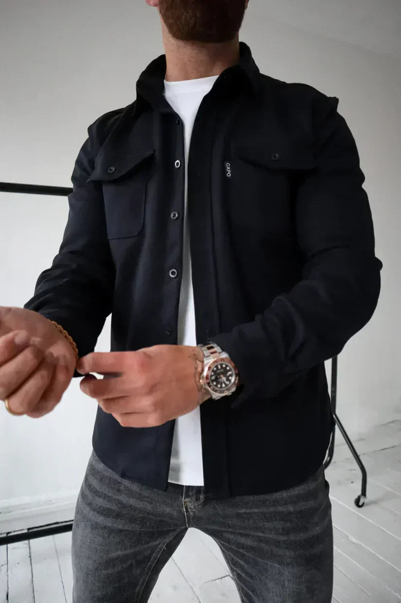 Martin – baumwoll overshirt mit knopfleiste