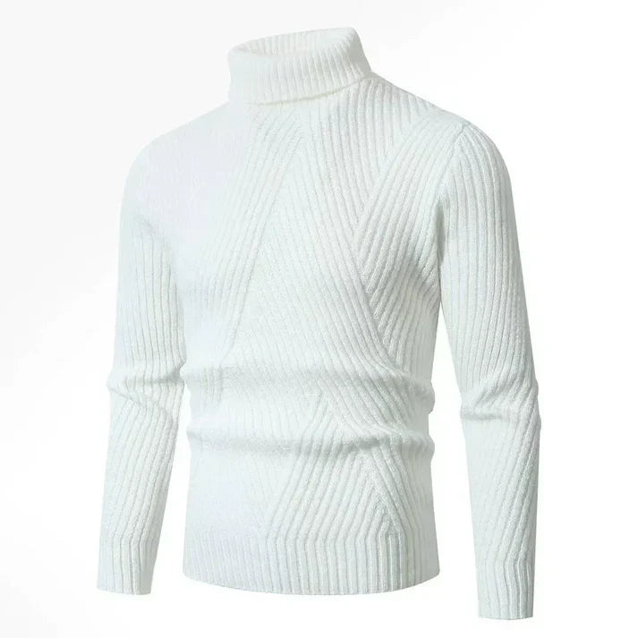 Anders – slim Fit rollkragenpullover aus gerippter wolle