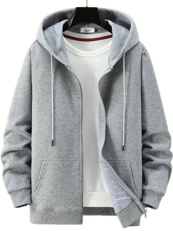 Jesper – full-zip hoodie mit kapuze und vordertaschen