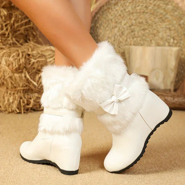 Sieglinde – kuschelige winterstiefel mit dicker sohle und schleife