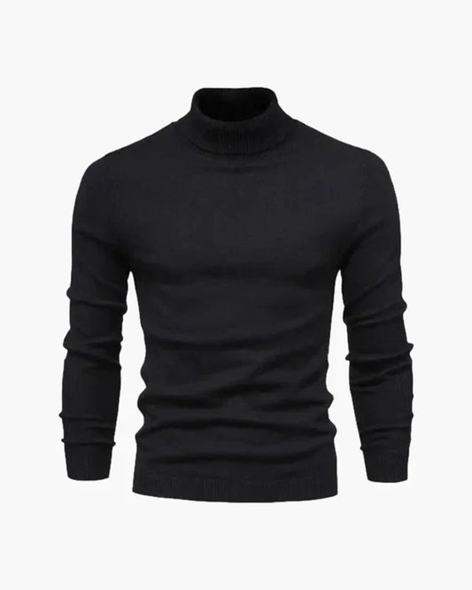 Slim-Fit-rollkragenpullover mit rippstrick für herren – herren
