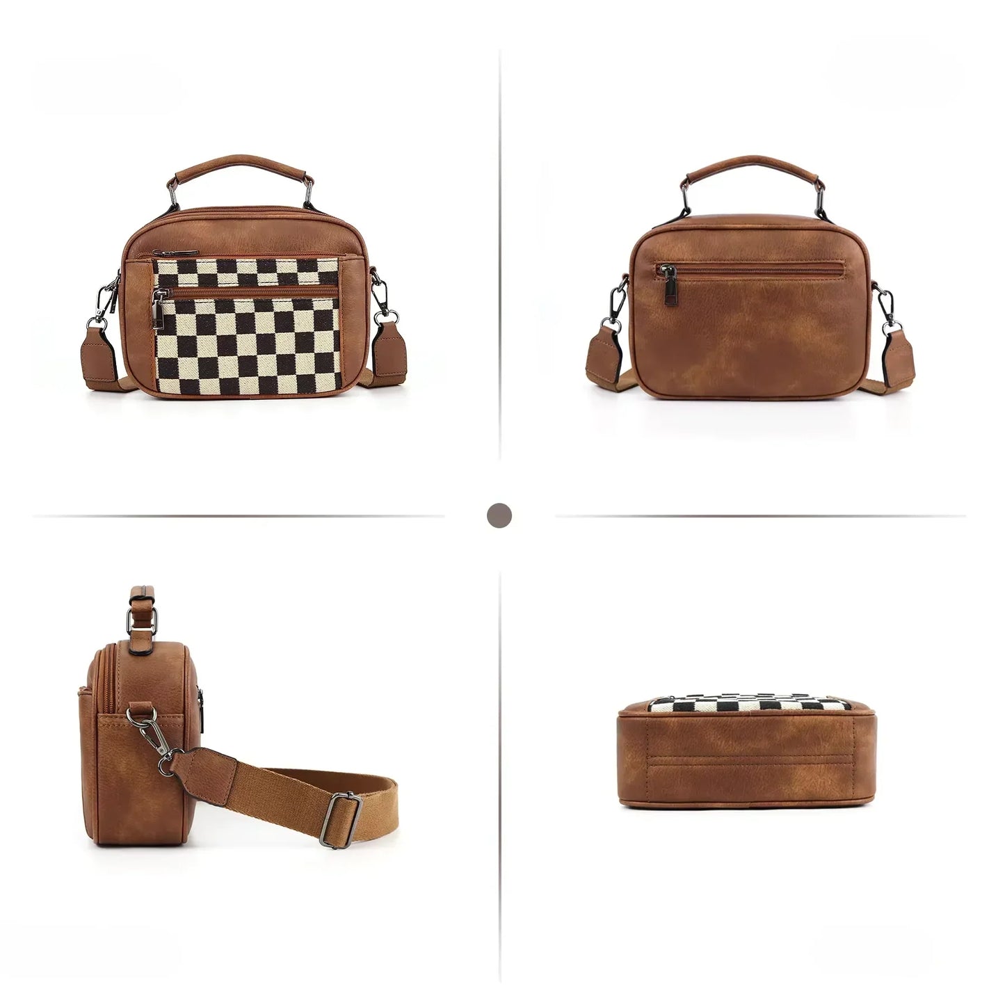 Monaco crossbody tasche mit karomuster