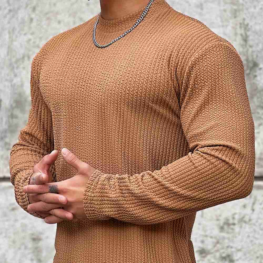 Oversized strickpullover mit rundhalsausschnitt – herren